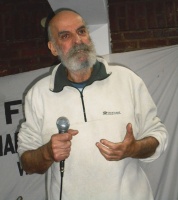 Ingeniero Ángel Cadelli, protagonista número uno de la larga lucha de defensa del Astillero Río Santiago llevada a cabo exitosamente por sus trabajadores, sobre todo a partir de la década de 1990.(Foto: Ricardo Acebal)